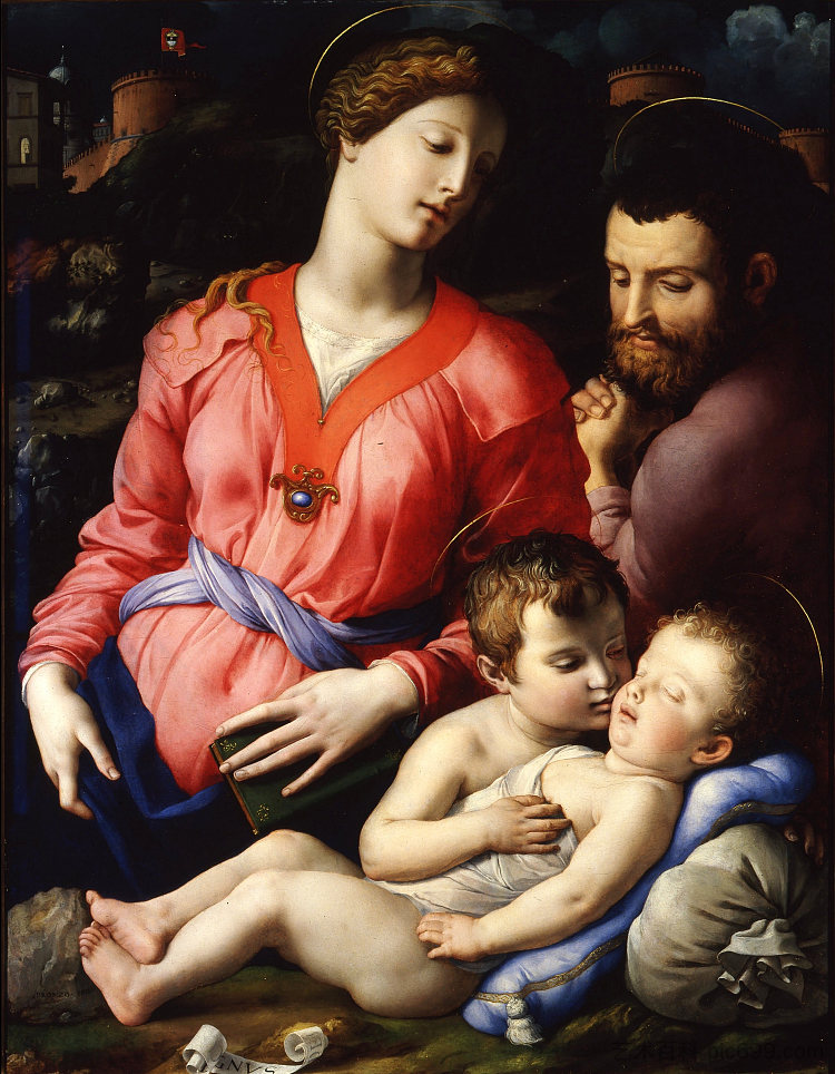 潘恰蒂奇神圣家族 The Panciatichi Holy Family (1540)，阿尼奥洛·布伦齐诺