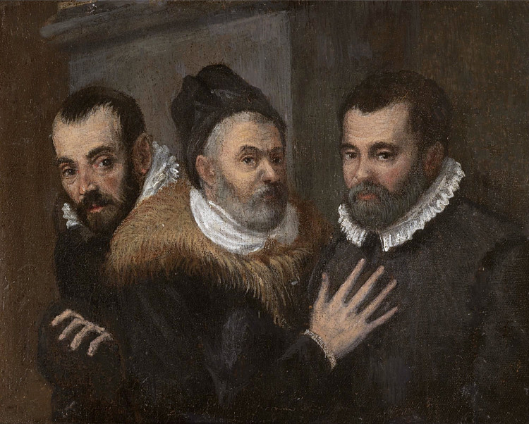 安尼巴莱、卢多维科和阿戈斯蒂诺·卡拉奇的肖像 Portrait of Annibale, Ludovico and Agostino Carracci，阿戈斯蒂诺·卡拉奇