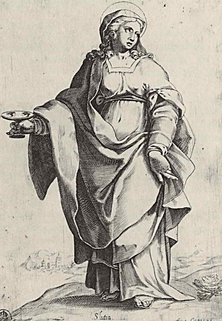 圣卢西亚，来自“圣女”一集 St. Lucia, from the episode "Holy Women" (1576 - 1578)，阿戈斯蒂诺·卡拉奇