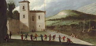 海岸庆祝活动（金盏花） Festivities on the Coast (Calendimaggio) (c.1620)，阿戈斯蒂诺·塔西