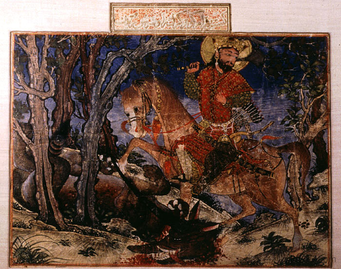 巴赫拉姆·古尔杀死狼 Bahram Gur kills the wolf (1336)，艾哈迈德·穆萨