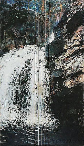 曼蒂科斯基瀑布 Mäntykoski Waterfall (1893),阿克塞利·加伦·卡勒拉