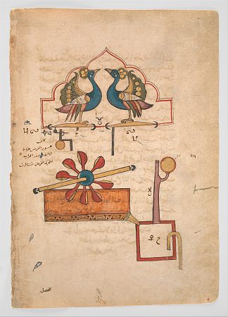 孔雀水钟设计 Design for the Water Clock of the Peacocks (c.1205)，贾扎里