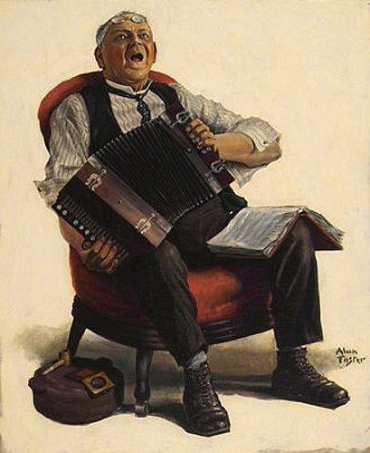 男人在演奏手风琴 Man Playing Accordion，艾伦·斯蒂芬斯·福斯特