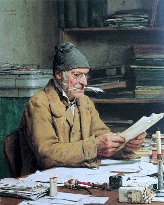 堂区办事员 The parish clerk (1874)，阿尔布雷希特·安克尔
