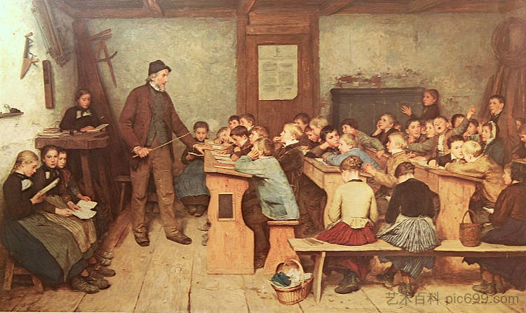 1848年的乡村学校 The village school from 1848 (1896),阿尔布雷希特·安克尔