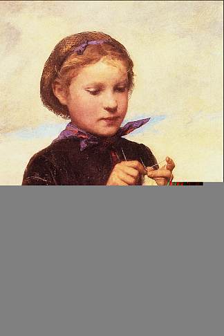 女孩针织 Girl Knitting，阿尔布雷希特·安克尔