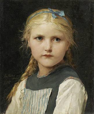 一个女孩的肖像 Portrait of a girl (1885)，阿尔布雷希特·安克尔