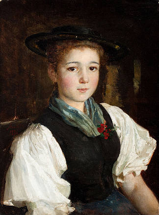 一个女孩的肖像 Portrait of a girl，阿尔布雷希特·安克尔