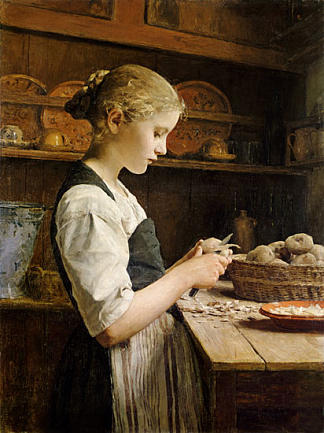 小土豆削皮机 The Little Potato Peeler (1886)，阿尔布雷希特·安克尔
