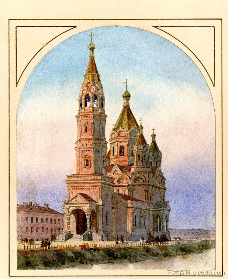 圣彼得堡加特契纳耶格尔团教堂 The Church of the Gatchina Jaeger Regiment in St. Petersburg (1880; Russian Federation  )，阿尔伯特·贝诺瓦