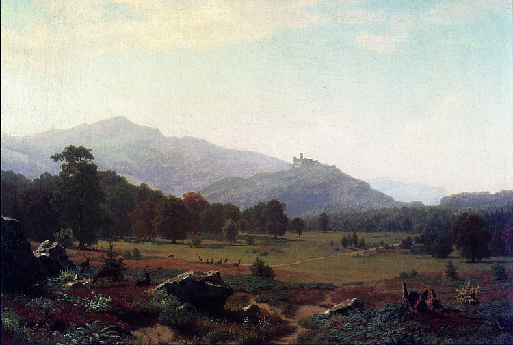 康威草地的秋天 望向新罕布什尔州华盛顿山 Autumn in the Conway Meadows Looking towards Mount Washington, New Hampshire (1858)，阿尔伯特·比尔施塔特