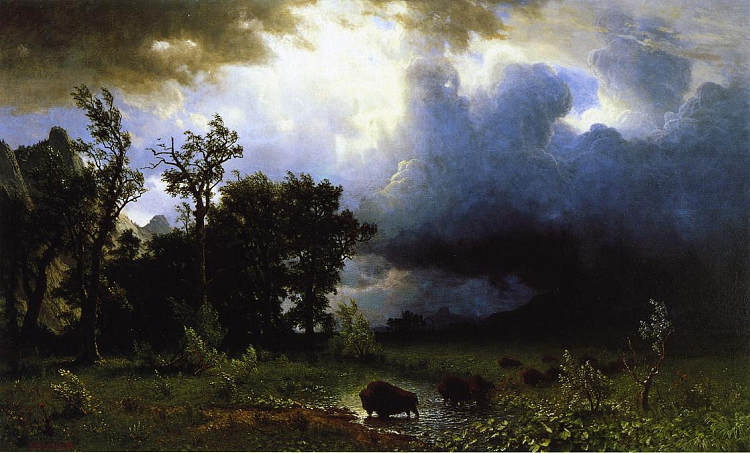 布法罗追踪即将到来的风暴 Buffalo Trail the Impending Storm (1869),阿尔伯特·比尔施塔特