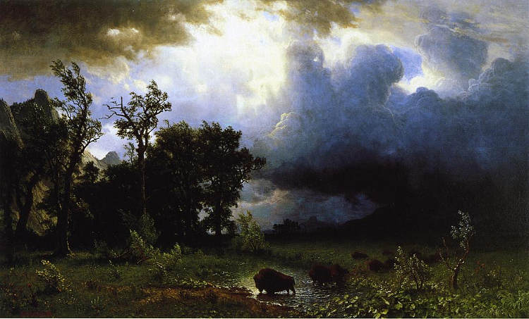 布法罗追踪即将到来的风暴 Buffalo Trail the Impending Storm (1869)，阿尔伯特·比尔施塔特