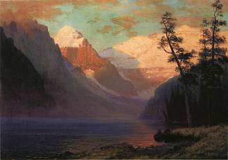 晚霞，路易斯湖 Evening Glow, Lake Louise，阿尔伯特·比尔施塔特