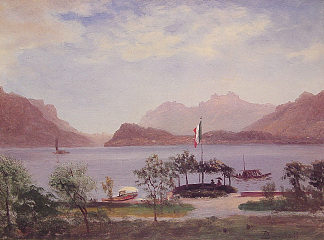 意大利湖景 Italian Lake Scene，阿尔伯特·比尔施塔特