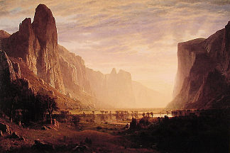 俯瞰加利福尼亚州优胜美地山谷 Looking Down Yosemite Valley, California (1865)，阿尔伯特·比尔施塔特