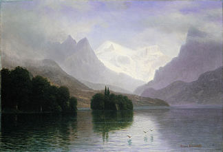 山景 Mountain Scene (1880)，阿尔伯特·比尔施塔特