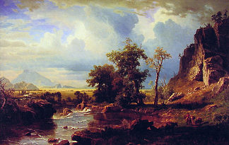 普拉特内布拉斯加州北叉 North Fork of the Platte Nebraska (1863)，阿尔伯特·比尔施塔特