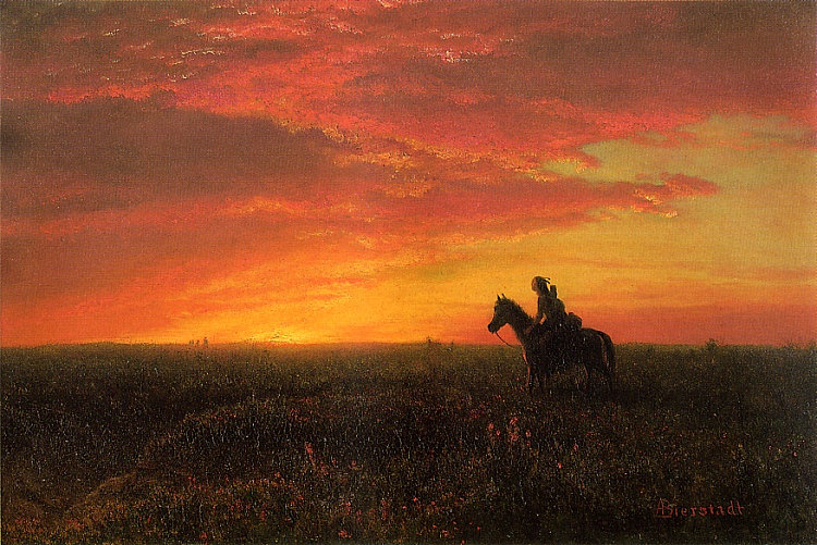 在平原上,日落 On the Plains, Sunset,阿尔伯特·比尔施塔特