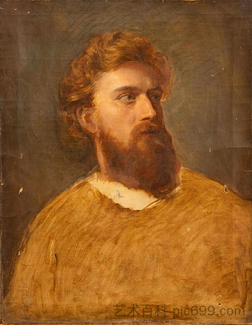 一个大胡子男人的肖像 Portrait of a Bearded Man,阿尔伯特·比尔施塔特