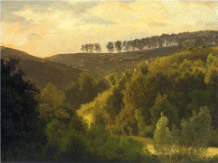 森林和树林的日出 Sunrise over Forest and Grove,阿尔伯特·比尔施塔特