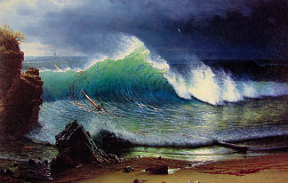 绿松石海之滨 The Shore of the Turquoise Sea (1878)，阿尔伯特·比尔施塔特