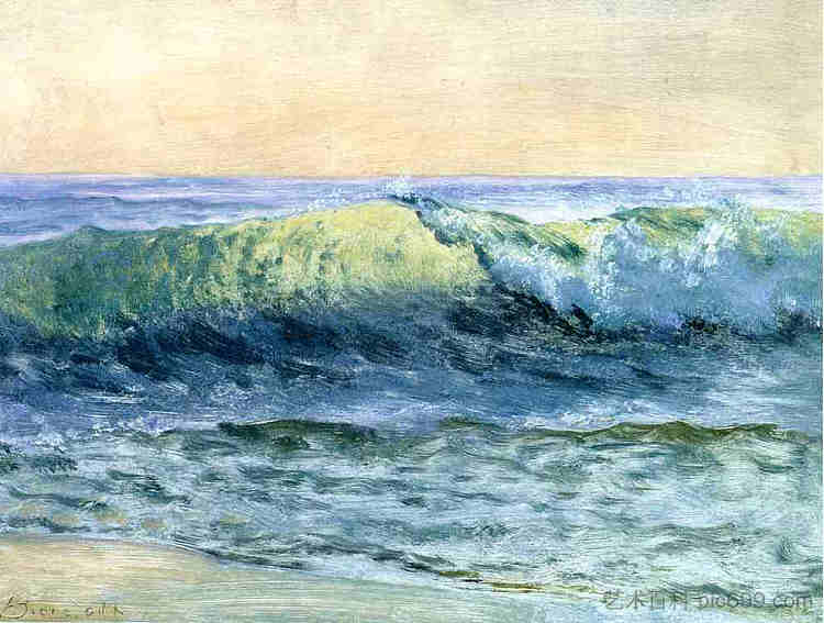 海浪 The Wave (c.1880)，阿尔伯特·比尔施塔特