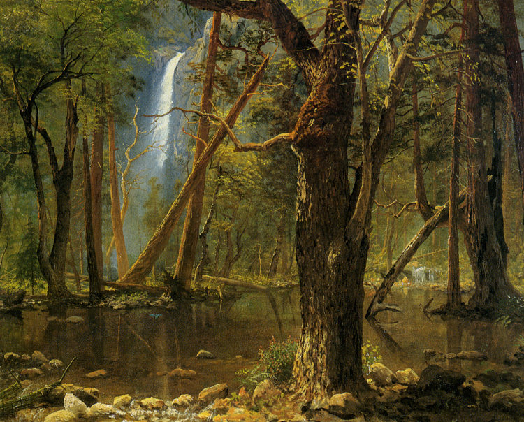 优胜美地山谷景观 View in Yosemite Valley (1871)，阿尔伯特·比尔施塔特