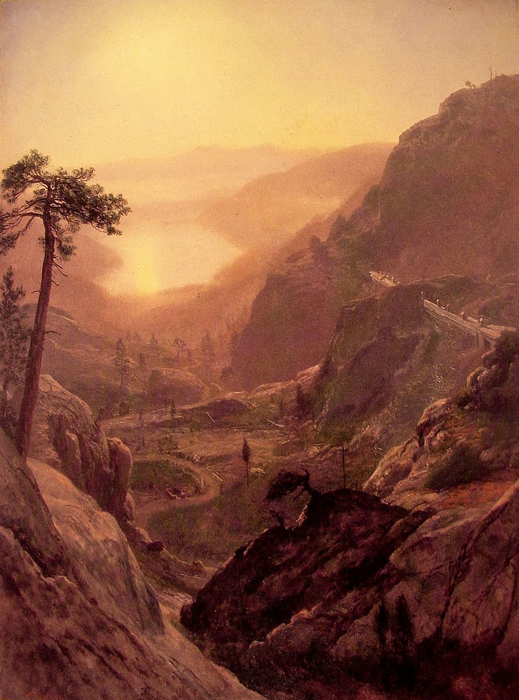 加利福尼亚州唐纳湖的景色 View of Donner Lake, California (1871 - 1872)，阿尔伯特·比尔施塔特