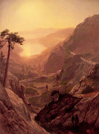 加利福尼亚州唐纳湖的景色 View of Donner Lake, California (1871 – 1872)，阿尔伯特·比尔施塔特