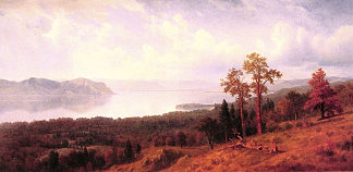 哈德逊河对面塔潘泽朝向胡克山的景色 View of the Hudson Looking Across the Tappan Zee Towards Hook Mountain (1866)，阿尔伯特·比尔施塔特