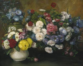 三个花瓶里的花 Flowers in three vases (c.1879)，艾伯特杜布瓦皮雷