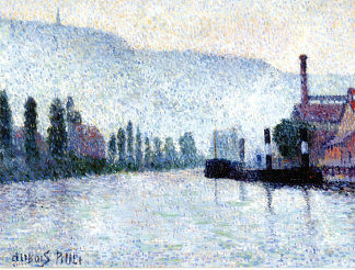 鲁昂、塞纳河和坎特莱乌的山丘 Rouen, La Seine et les Collines à Canteleu (1887)，艾伯特杜布瓦皮雷