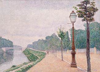 纳伊的塞纳河畔 The Banks of the Seine at Neuilly (1886)，艾伯特杜布瓦皮雷