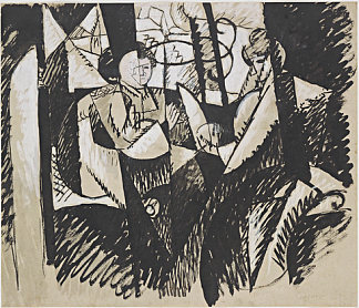 两个女人坐在窗边 Two Women Seated by a Window (1914)，阿尔伯特·格瑞兹