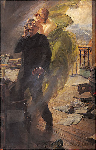 绿色缪斯 The green muse (1895)，阿尔伯特·迈尼昂