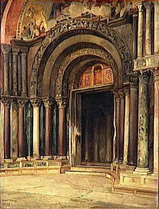 威尼斯圣马可的中央门户 The central portal of St. Mark of Venice (1875)，阿尔伯特·迈尼昂