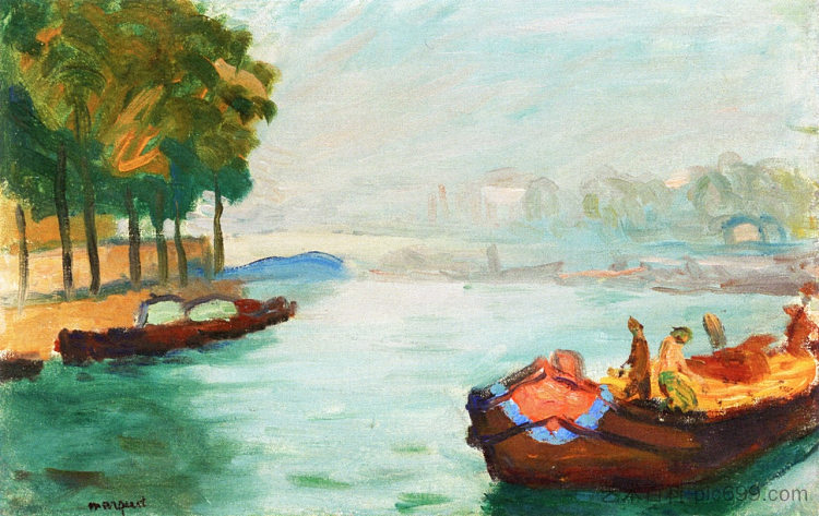 塞纳河畔，巴黎 Banks of the Seine, Paris (1896)，阿尔贝·马尔凯