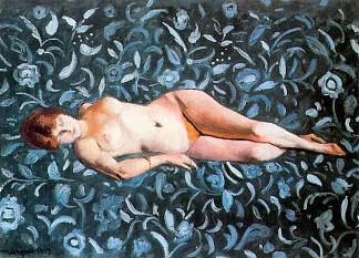 蓝色背景上的裸体 Nude on a Blue Background (1913)，阿尔贝·马尔凯