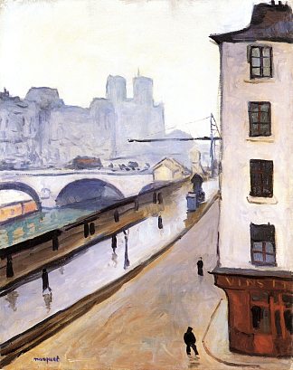 圣米歇尔桥和巴黎圣母院 The Pont Saint-Michel and Notre Dame (1905)，阿尔贝·马尔凯