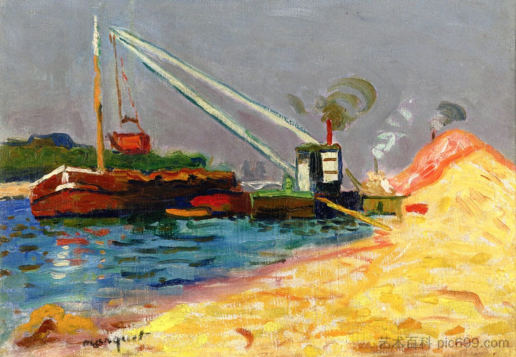 卸沙 Unloading Sand (1902)，阿尔贝·马尔凯