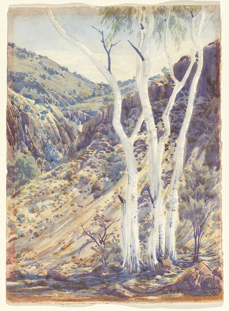 澳大利亚中部景观 Central Australian Landscape (c.1945)，阿尔伯特·纳马吉拉