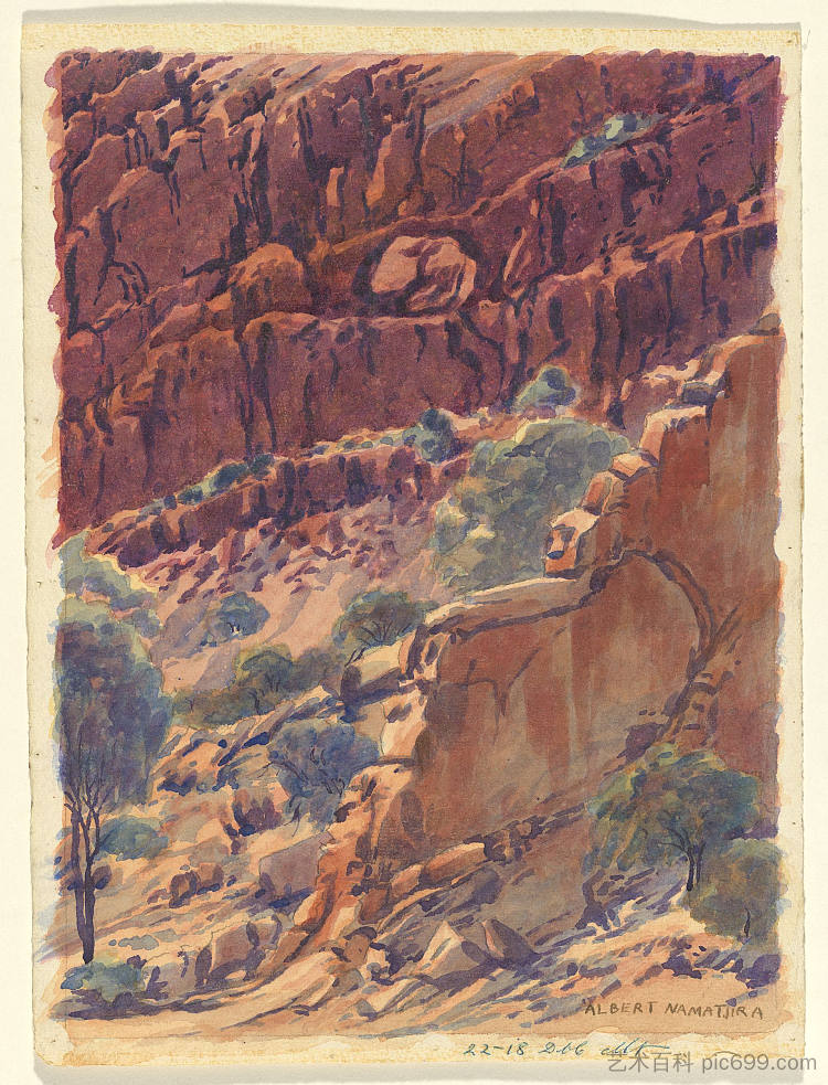 无题（格伦海伦峡谷） Untitled (Glen Helen Gorge) (c.1945)，阿尔伯特·纳马吉拉