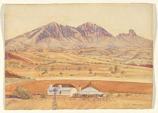 格伦海伦家园和桑德山，澳大利亚中部西麦克唐纳山脉 Glen Helen Homestead and Mount Sonder, West MacDonnell Ranges, Central Australia (1940)，阿尔伯特·纳马吉拉