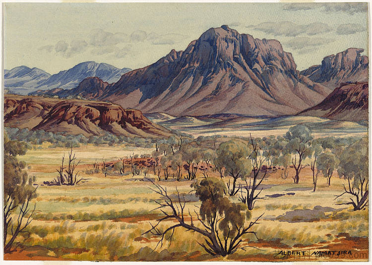 松德山，麦克唐纳山脉 Mount Sonder, MacDonnell Ranges (c.1957)，阿尔伯特·纳马吉拉