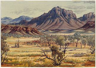 松德山，麦克唐纳山脉 Mount Sonder, MacDonnell Ranges (c.1957)，阿尔伯特·纳马吉拉