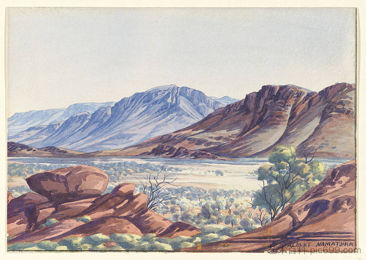 吉尔斯山麦克唐纳山脉 澳大利亚中部 Mt Giles Macdonnell Range Central Australia (c.1948)，阿尔伯特·纳马吉拉