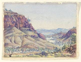 澳大利亚中部西麦克唐纳山脉奥米斯顿峡谷附近 Near Ormiston Gorge, West MacDonnell Ranges, Central Australia (1955)，阿尔伯特·纳马吉拉