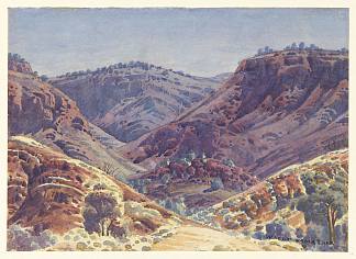 澳大利亚中部西麦克唐纳山脉奥米斯顿峡谷附近 Near Ormiston Gorge, West MacDonnell Ranges, Central Australia (c.1945)，阿尔伯特·纳马吉拉